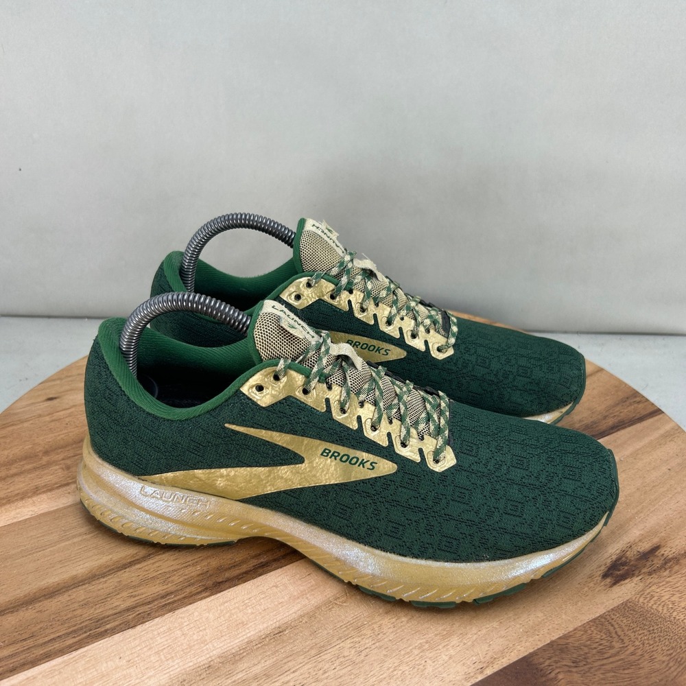 Brooks Launch 7 Run Lucky St Patricks Day Green Gold Running Shoes Womens 9 B